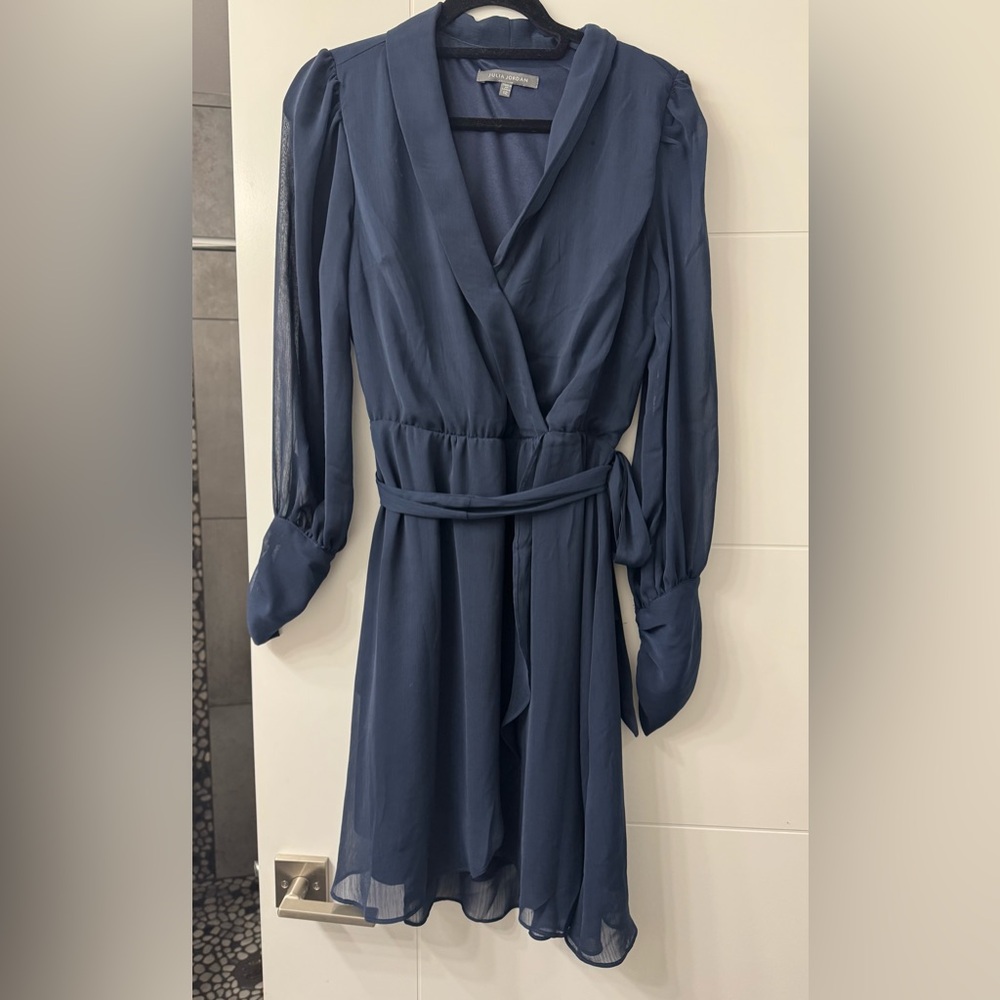 Julia Jordan Deep Blue Long Sleeve Dress